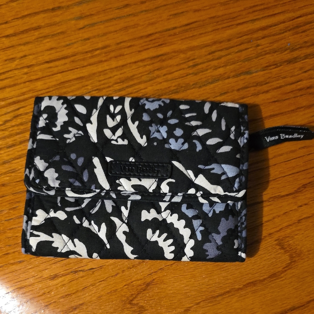 Vera Bradley Black and Blue Patterned Wallet